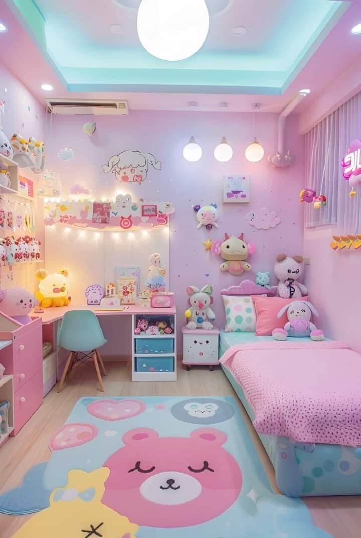 "Whimsical Pastel Wonderland: A Dreamy Kids' Room"