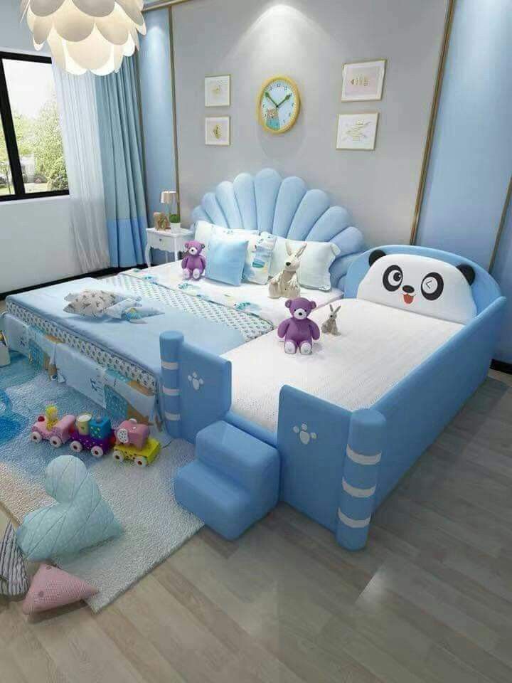 "Charming Panda & Shell-Themed Kids’ Bed"