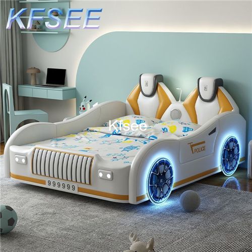 "Futuristic Police Car LED Kids’ Bed"