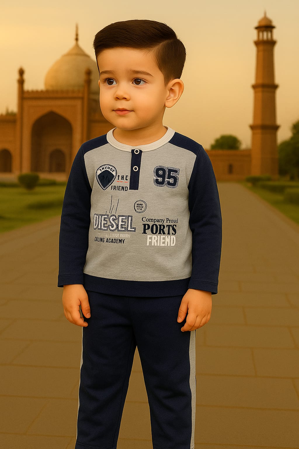 Play Palacy Boys' Red & Grey Graphic Tracksuit Set