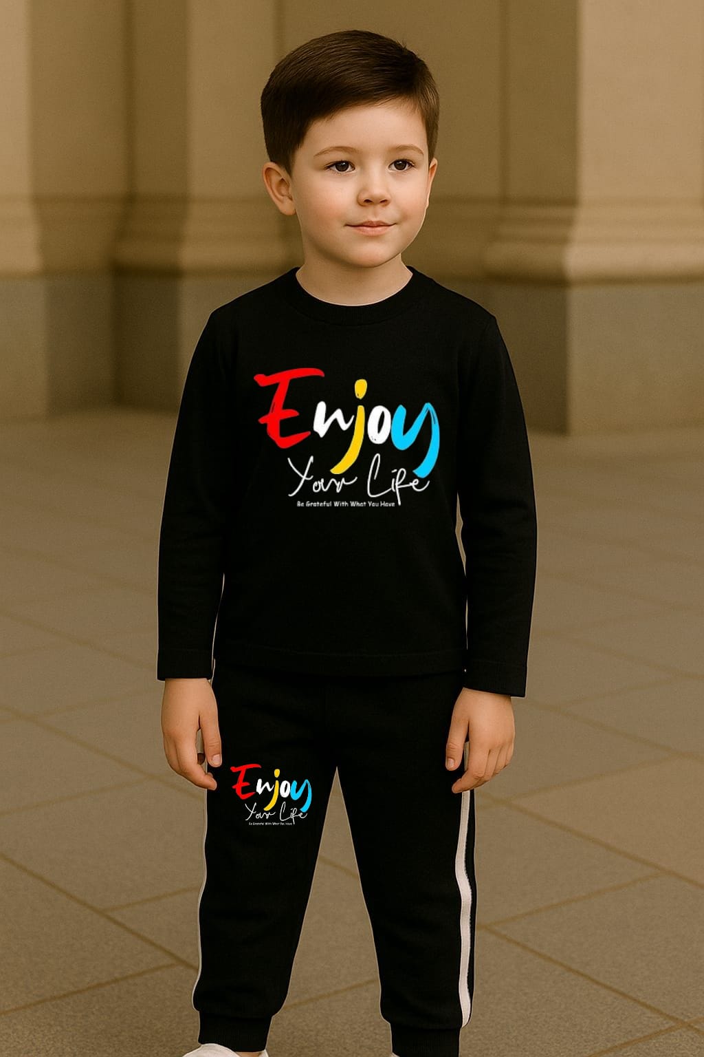 Play Palace Kids Tracksuit Set – Red, Black, Navy Blue & Gray | Stylish & Comfortable Outfit for Boys & Girls