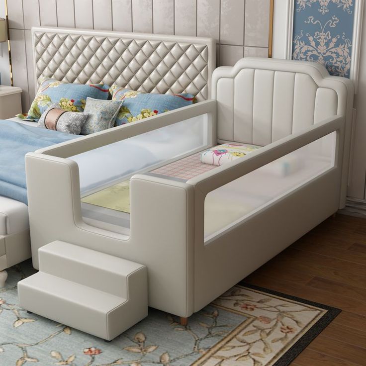 "Elegant Convertible Toddler Bed with Luxe Detailing"